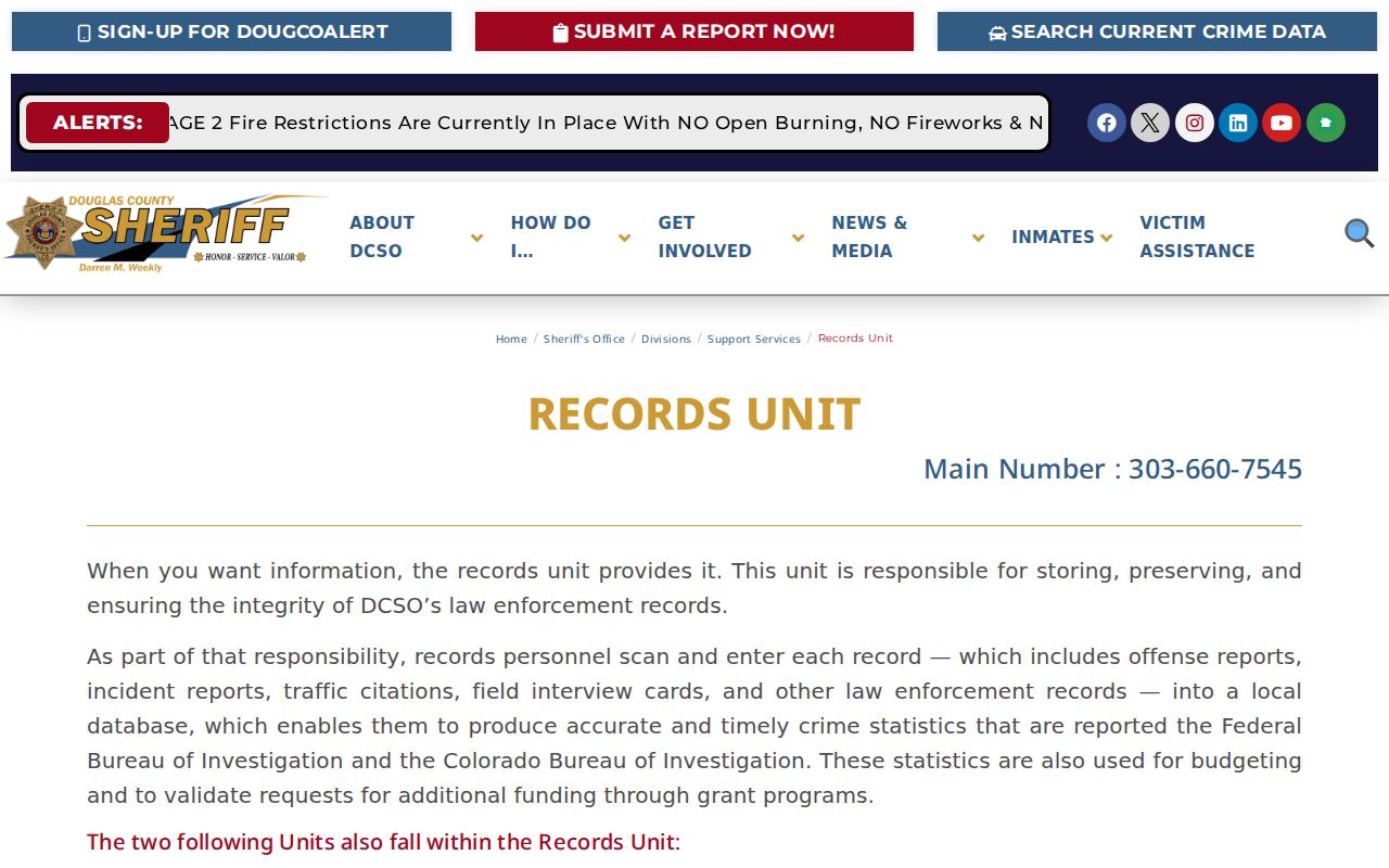 Douglas County arrest records unit source