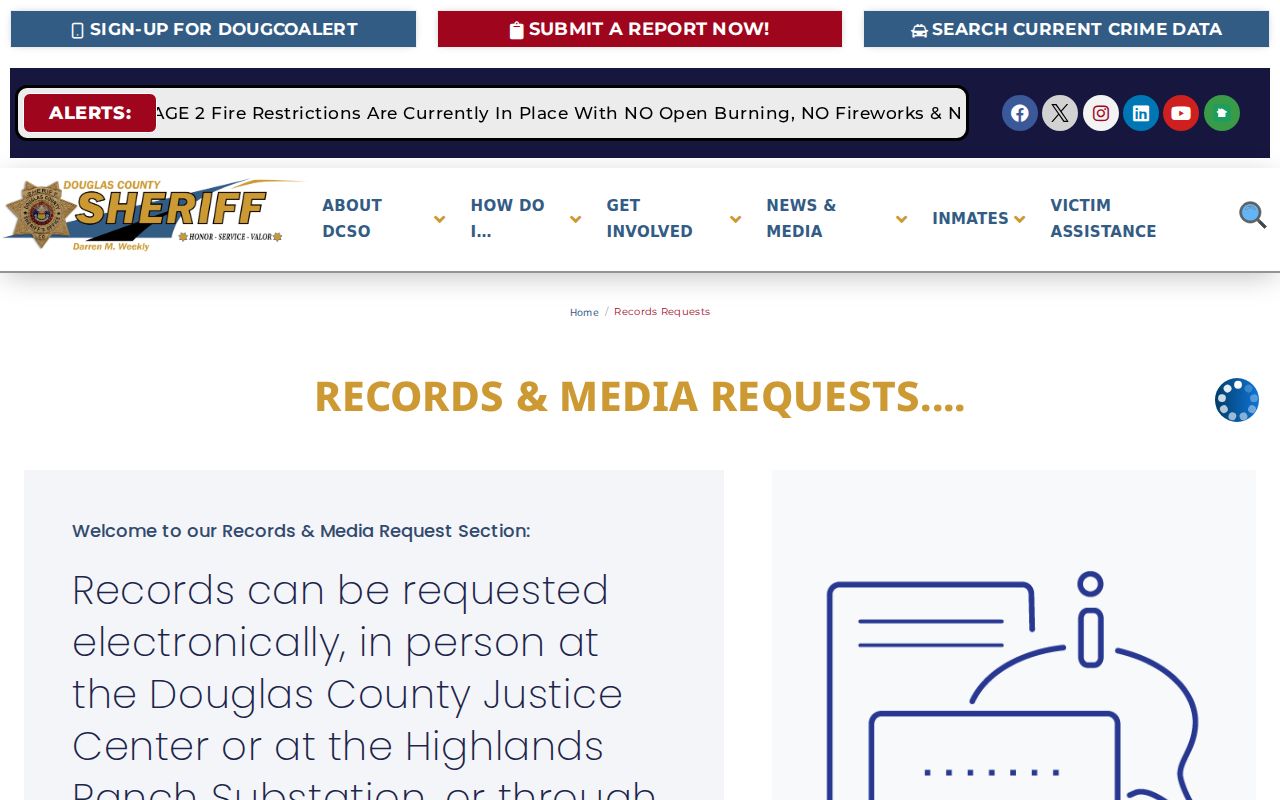 Douglas County arrest lookup records request channel