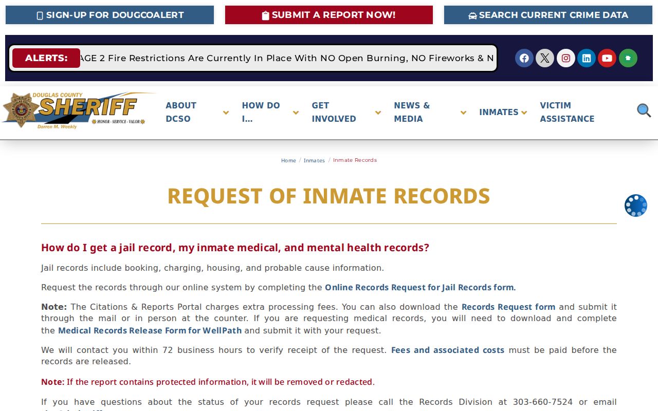 Douglas County arrest and jail booking records
