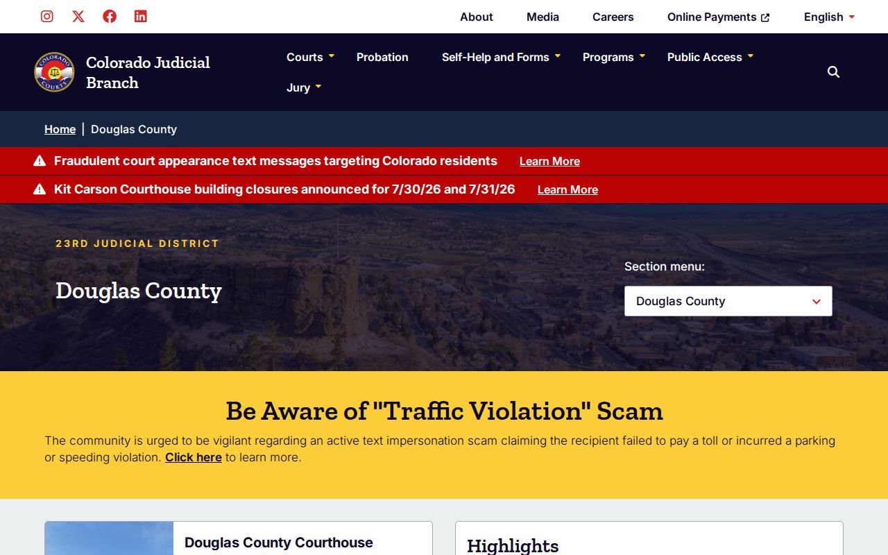 Douglas County criminal court cases at Douglas Combined Courts