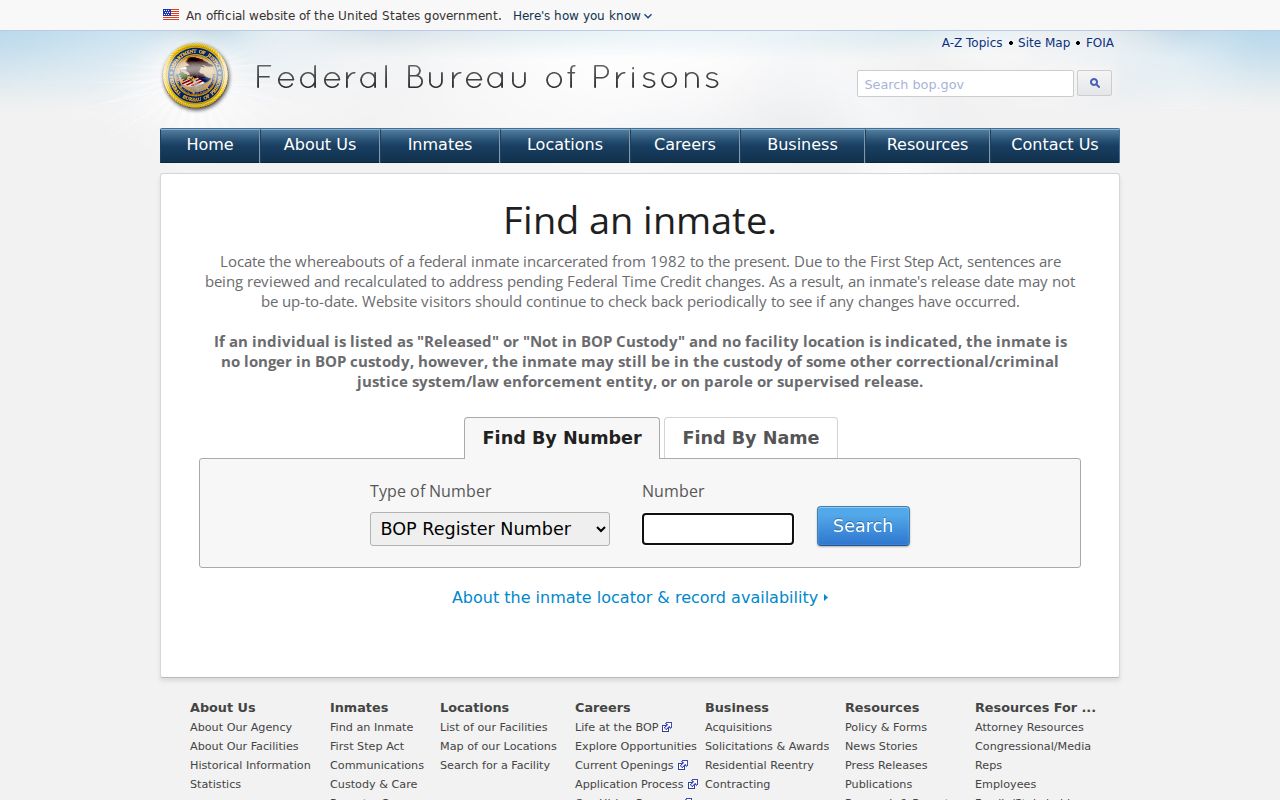 Douglas County criminal history federal inmate locator