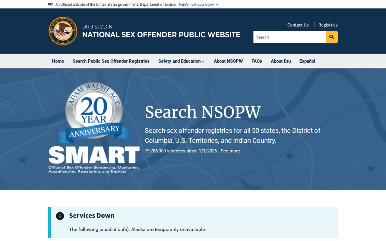 National supplement to a Douglas County sex offender search