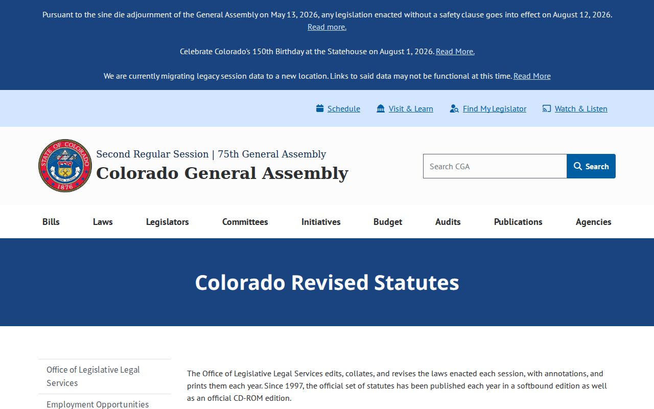 Colorado statutes governing Douglas County sex offender search use